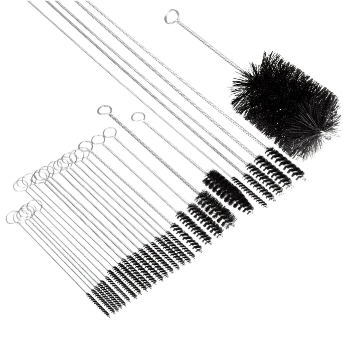 BRM 1EK- 29 Piece Nylon Twisted Wire Oil Line/Gallery Tube Brush Kit With Ring Handles