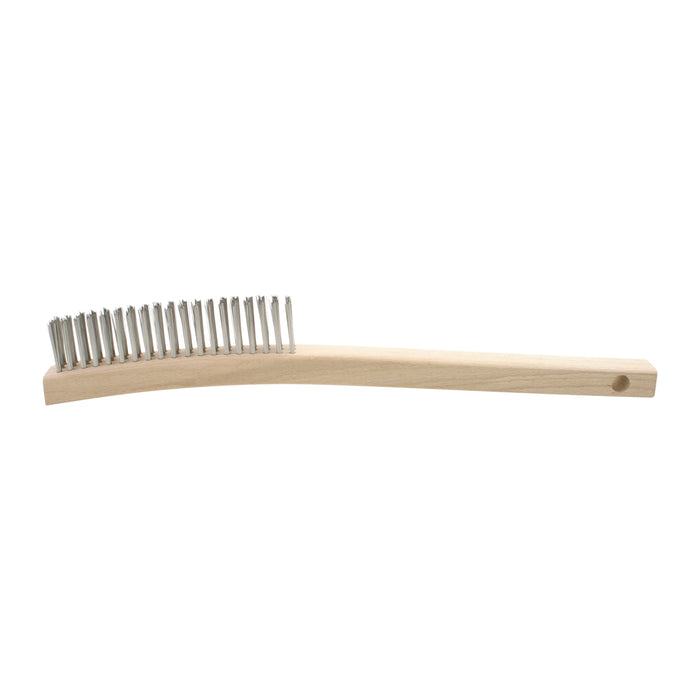 B741SS Curved Handle Scratch Brush, .012SS, 4X19, 1.125" Trim, 13.75" OAL (Pack of 12)