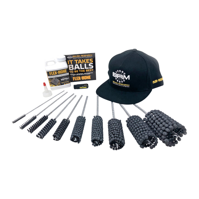 Brush Research BCKDBR12, 10-Piece Deburring FLEX-HONE® Kit, 120 Grit, Silicon Carbide