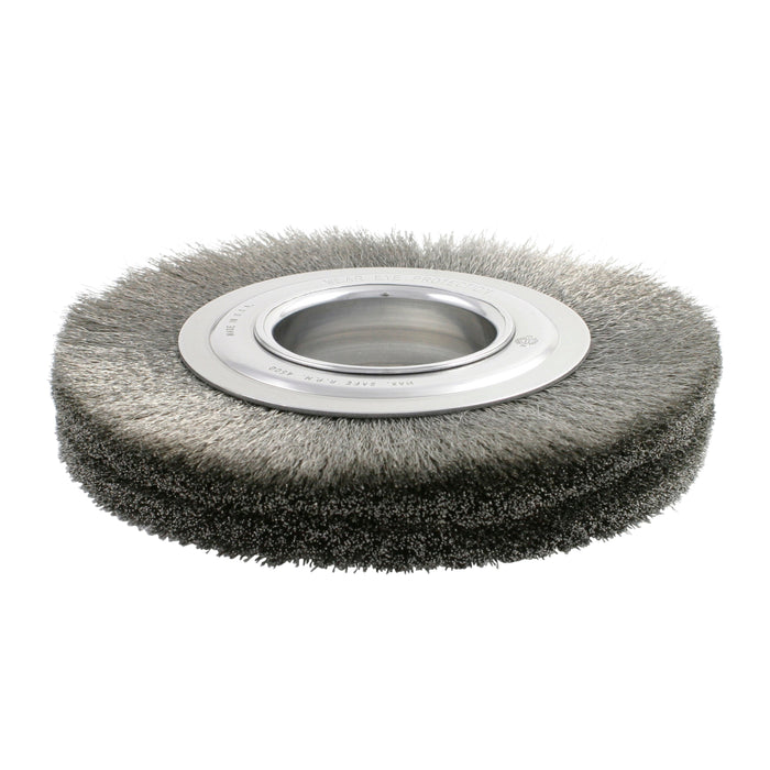 BRM BDA810, 8" Dia. Crimped Wire Wheel Brush, .0104 CS, 2" Arbor Hole, 1.500" Trim, .875" Face Width