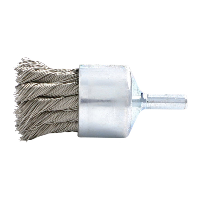 BRM BNH1214 Knotted End Brush. 1.125" Dia., .014CS, .875" Trim Length, .250" Shank Diameter