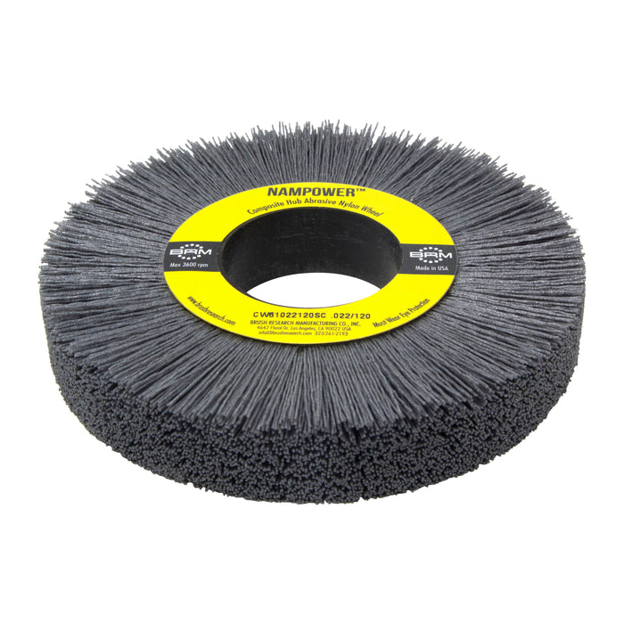 BRM CW61022120SC NAMPOWER Abrasive Wheel Brush, 6" Diameter, 120SC, 2" Arbor Hole, 1.5" Trim Length