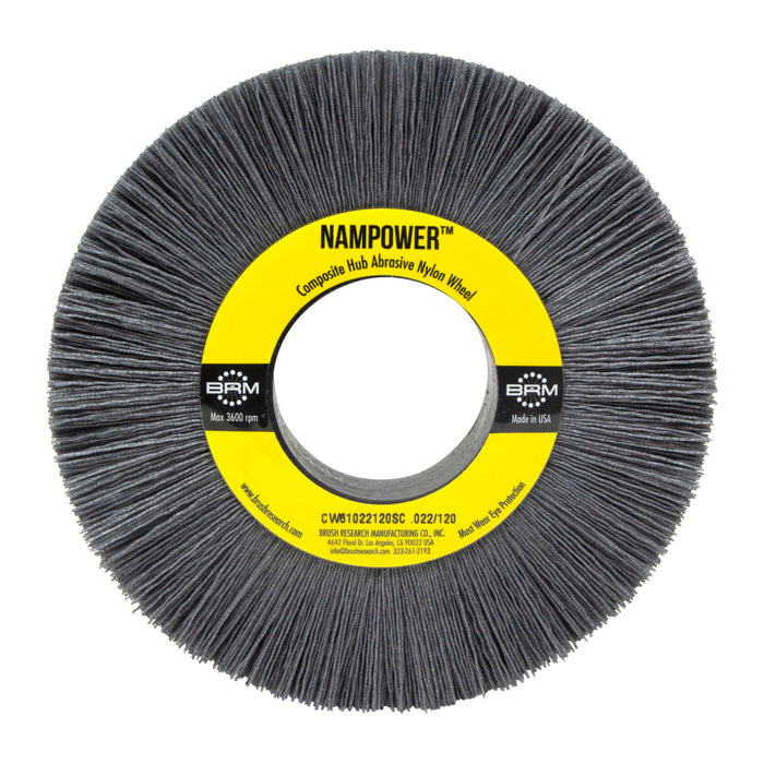 BRM CW61022120SC NAMPOWER Abrasive Wheel Brush, 6" Diameter, 120SC, 2" Arbor Hole, 1.5" Trim Length
