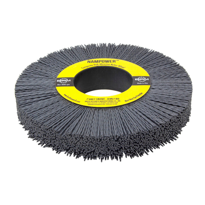 BRM CW61180SC NAMPOWER Abrasive Wheel Brush, 6" Diameter, 80SC, 2" Arbor Hole, 1.5" Trim Length