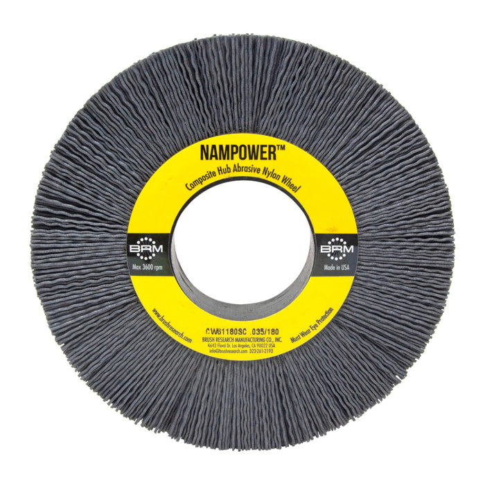 BRM CW61180SC NAMPOWER Abrasive Wheel Brush, 6" Diameter, 80SC, 2" Arbor Hole, 1.5" Trim Length