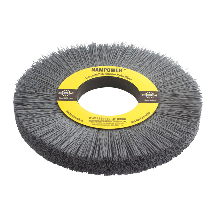 BRM CW61500SC NAMPOWER Abrasive Wheel Brush, 6" Diameter, 500SC, 2" Arbor Hole, 1.5" Trim Length