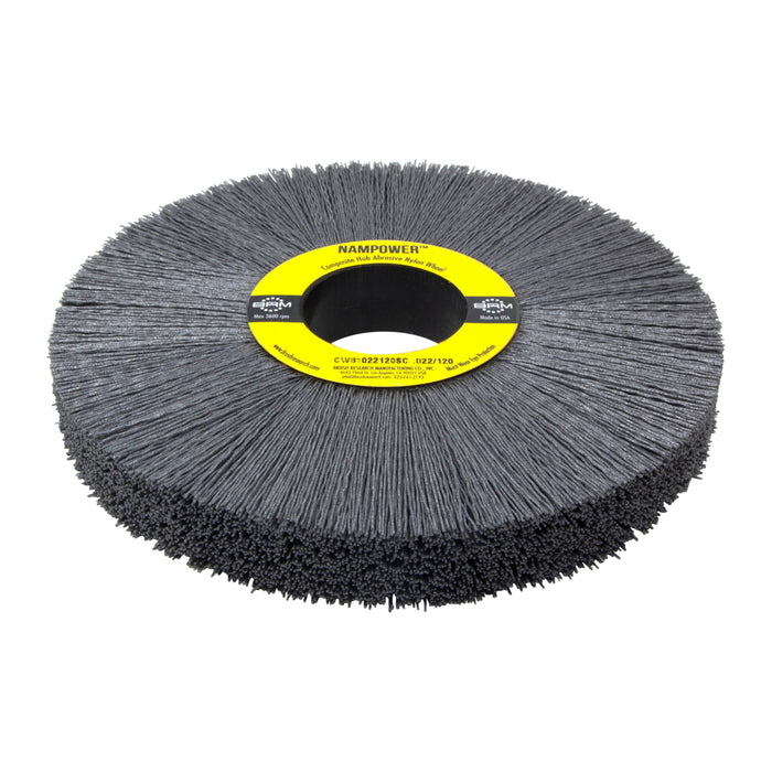 BRM CW81022120SC NAMPOWER Abrasive Wheel Brush, 8" Diameter, 120SC, 2" Arbor Hole, 2.5" Trim Length