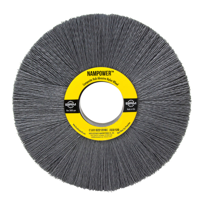 BRM CW81022120SC NAMPOWER Abrasive Wheel Brush, 8" Diameter, 120SC, 2" Arbor Hole, 2.5" Trim Length