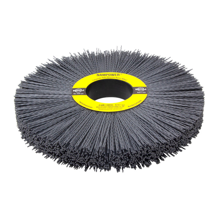BRM CW81180SC NAMPOWER Abrasive Wheel Brush, 8" Diameter, 80SC, 2" Arbor Hole, 2.5" Trim Length