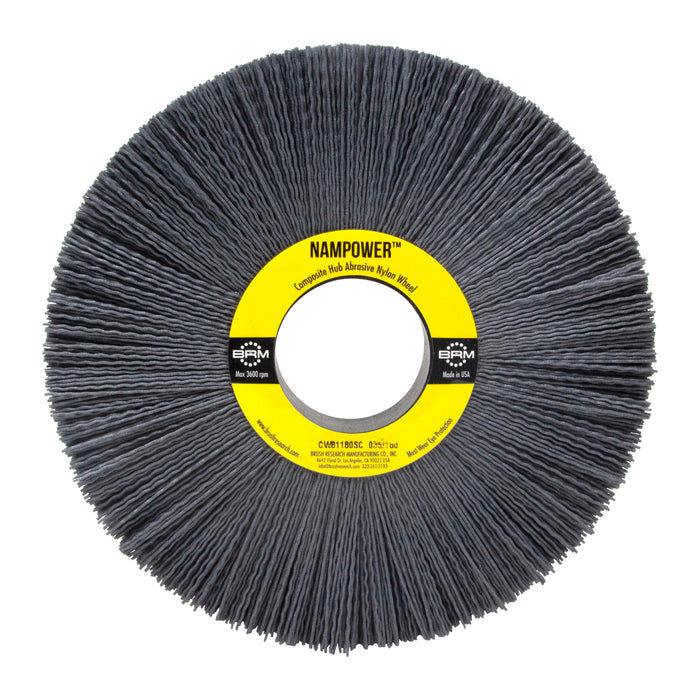 BRM CW81180SC NAMPOWER Abrasive Wheel Brush, 8" Diameter, 80SC, 2" Arbor Hole, 2.5" Trim Length
