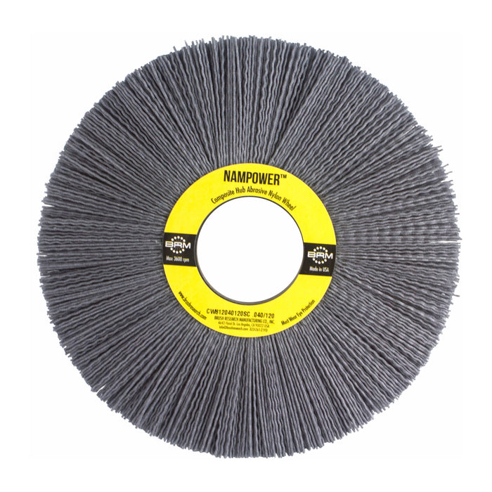 BRM CW81040120SC NAMPOWER Abrasive Wheel Brush, 8" Diameter, 120SC, 2" Arbor Hole, 2.5" Trim Length