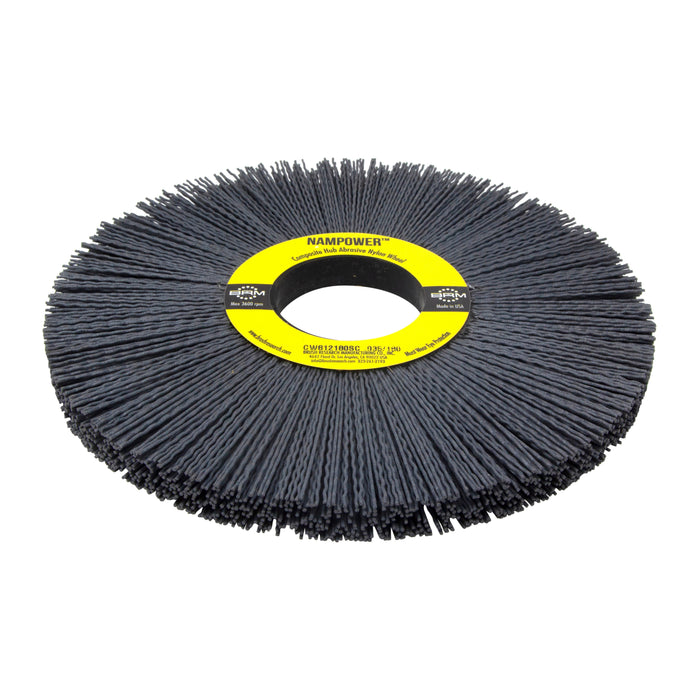 BRM CW812180SC NAMPOWER Abrasive Wheel Brush, 8" Diameter, 180SC, 2" Arbor Hole, 2.5" Trim Length