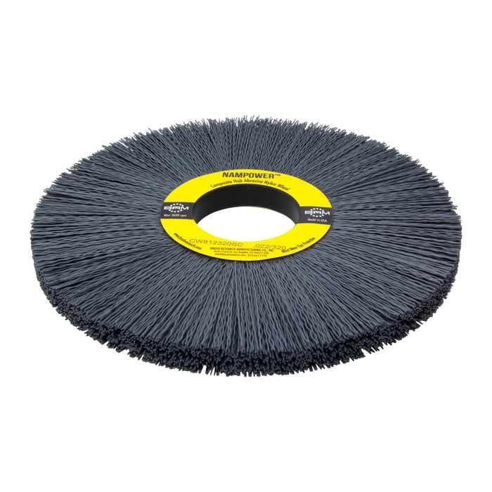 BRM CW812320SC NAMPOWER Abrasive Wheel Brush, 8" Diameter, 320SC, 2" Arbor Hole, 2.5" Trim Length