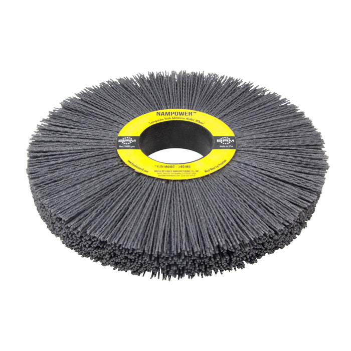 BRM CW8180SC NAMPOWER Abrasive Wheel Brush, 8" Diameter, 80SC, 2" Arbor Hole, 2.5" Trim Length