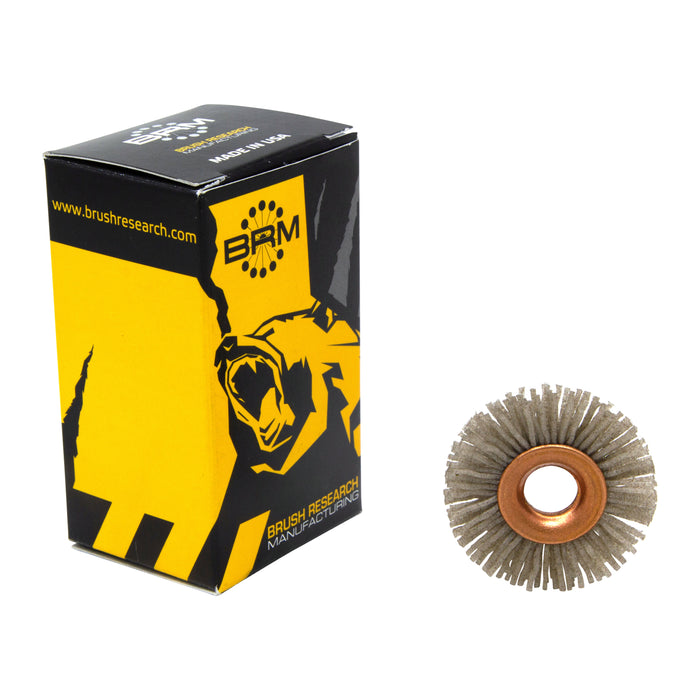 BRM CY11280AO Abrasive Nylon Copper Center Wheel, 1.5" Dia., 80AO, .375" Arbor Hole, .375" Trim