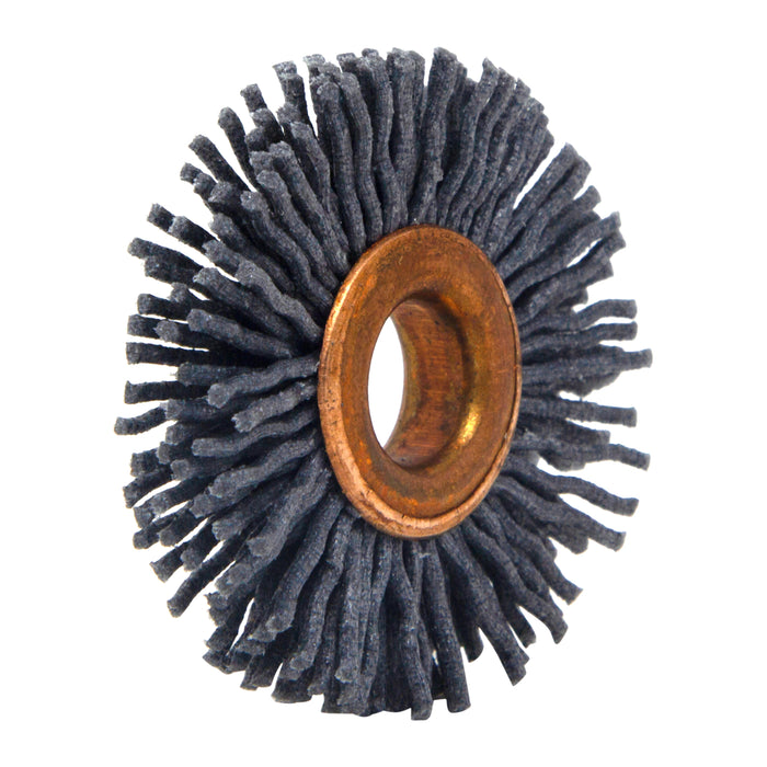 BRM CY114120SC Abrasive Nylon Copper Center Wheel, 1.25" Dia., 120SC, .375" Arbor Hole, .250" Trim