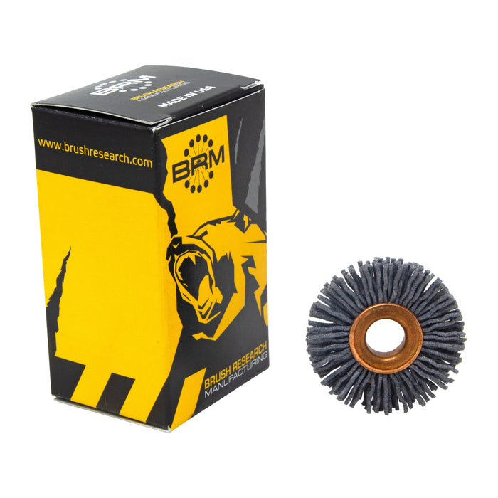 BRM CY114120SC Abrasive Nylon Copper Center Wheel, 1.25" Dia., 120SC, .375" Arbor Hole, .250" Trim