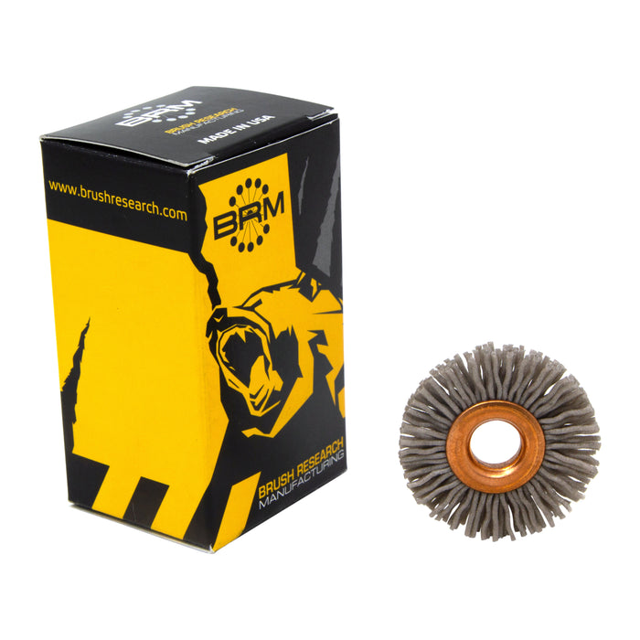 BRM CY114180AO Abrasive Nylon Copper Center Wheel, 1.25" Dia., 180AO, .375" Arbor Hole, .250" Trim