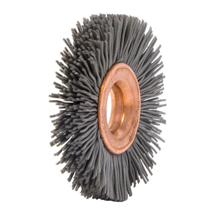 BRM CY114500AO Abrasive Nylon Copper Center Wheel, 1.25" Dia., 500AO, .375" Arbor Hole, .250" Trim