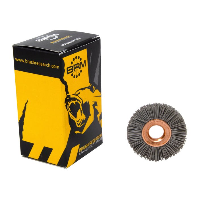 BRM CY114500AO Abrasive Nylon Copper Center Wheel, 1.25" Dia., 500AO, .375" Arbor Hole, .250" Trim