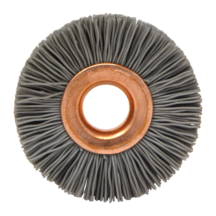 BRM CY114500AO Abrasive Nylon Copper Center Wheel, 1.25" Dia., 500AO, .375" Arbor Hole, .250" Trim
