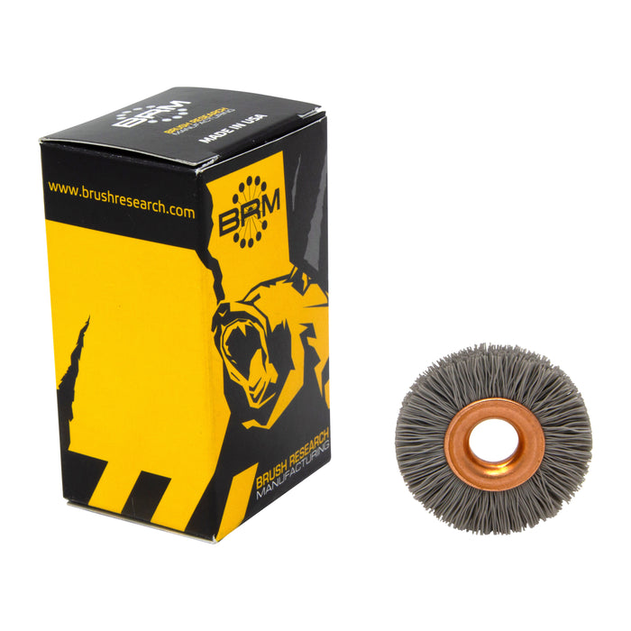 BRM CY114600AO Abrasive Nylon Copper Center Wheel, 1.25" Dia., 600AO, .375" Arbor Hole, .250" Trim