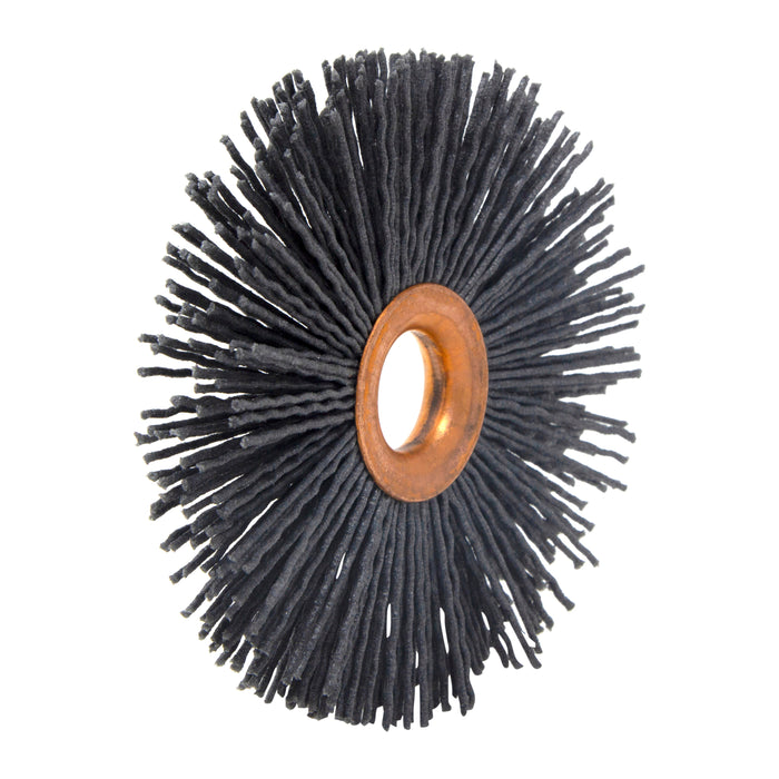 BRM CY312120SCF Abrasive Nylon Copper Center Wheel, 3.5" Dia., 120SC, .625" Arbor Hole, 1.187" Trim