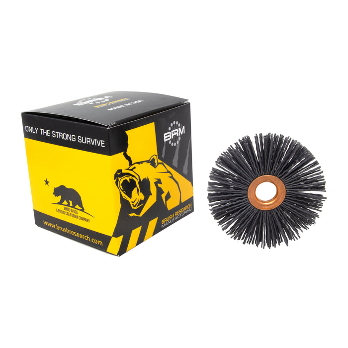 BRM CY312120SCF Abrasive Nylon Copper Center Wheel, 3.5" Dia., 120SC, .625" Arbor Hole, 1.187" Trim