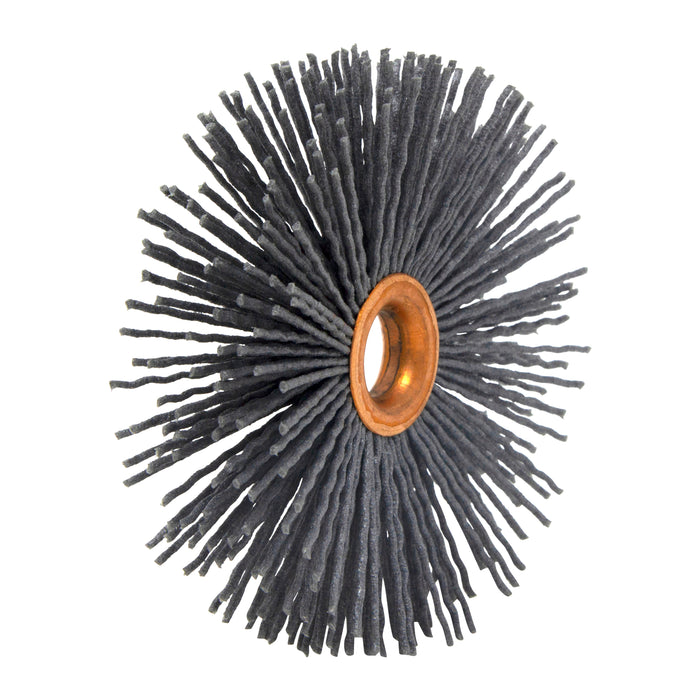 BRM CY3120SC Abrasive Nylon Copper Center Wheel, 3" Dia., 120SC, .500" Arbor Hole, 1.000" Trim