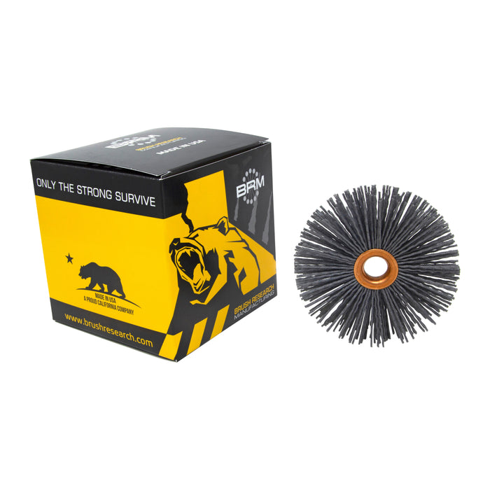 BRM CY3120SC Abrasive Nylon Copper Center Wheel, 3" Dia., 120SC, .500" Arbor Hole, 1.000" Trim