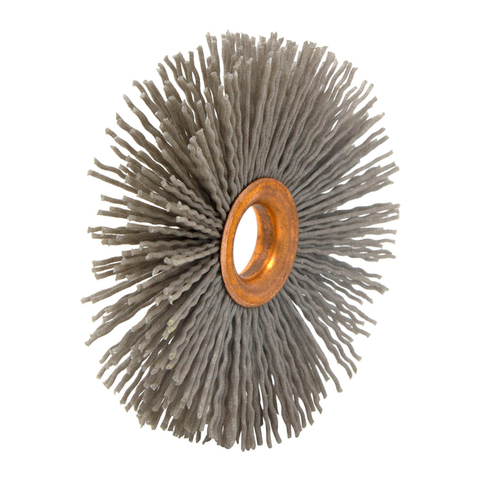 BRM CY31280AOF Abrasive Nylon Copper Center Wheel, 3.5" Dia., 80AO, .625" Arbor Hole, 1.187" Trim