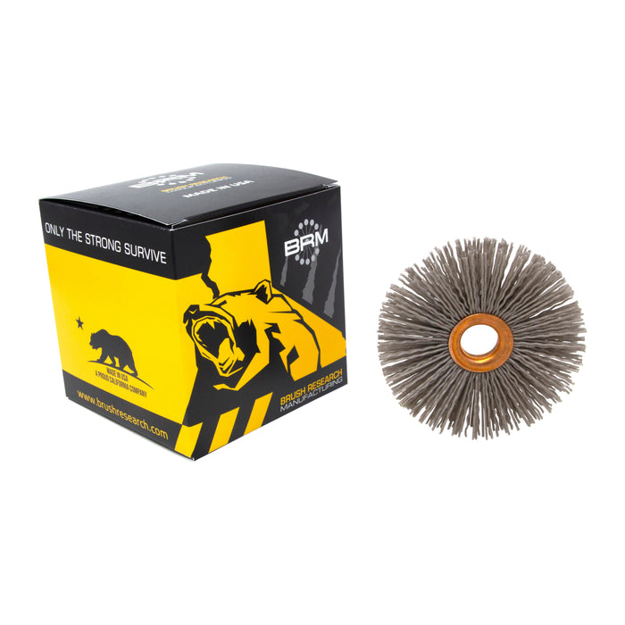 BRM CY3180AOF Abrasive Nylon Copper Center Wheel, 3" Dia., 180AO, .625" Arbor Hole, 1.000" Trim