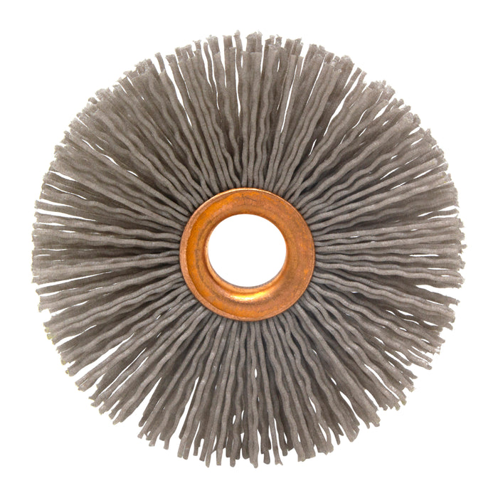 BRM CY312180AOF Abrasive Nylon Copper Center Wheel, 3.5" Dia., 180AO, .625" Arbor Hole, 1.187" Trim