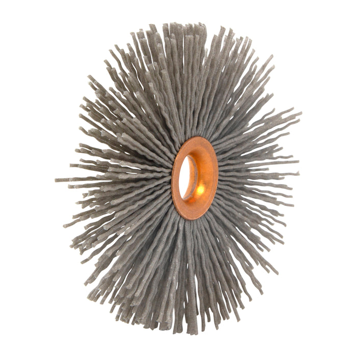 BRM CY4180AO Abrasive Nylon Copper Center Wheel, 4" Dia., 180AO, .500" Arbor Hole, 1.437" Trim