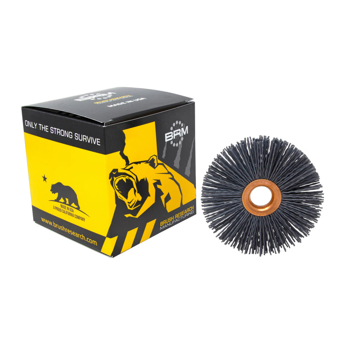 BRM CY3180SCF Abrasive Nylon Copper Center Wheel, 3" Dia., 180SC, .625" Arbor Hole, 1.000" Trim