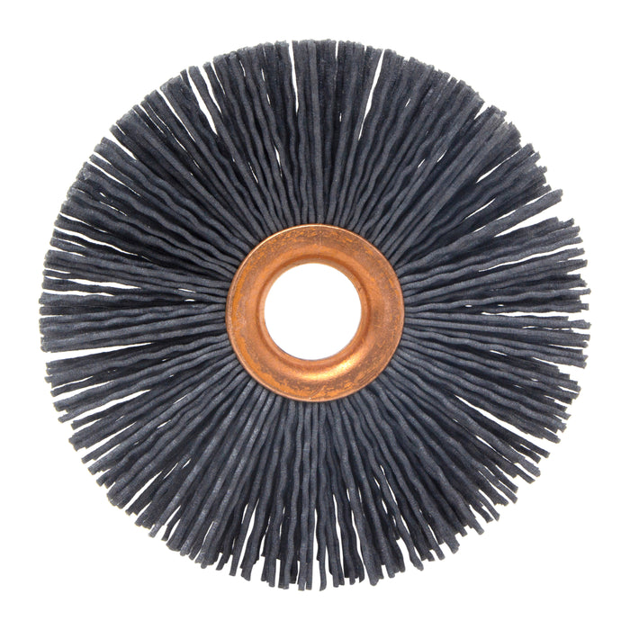 BRM CY3180SCF Abrasive Nylon Copper Center Wheel, 3" Dia., 180SC, .625" Arbor Hole, 1.000" Trim