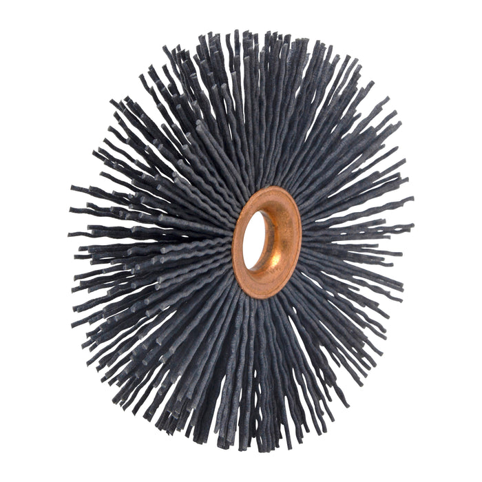 BRM CY4180SC Abrasive Nylon Copper Center Wheel, 4" Dia., 180SC, .500" Arbor Hole, 1.437" Trim