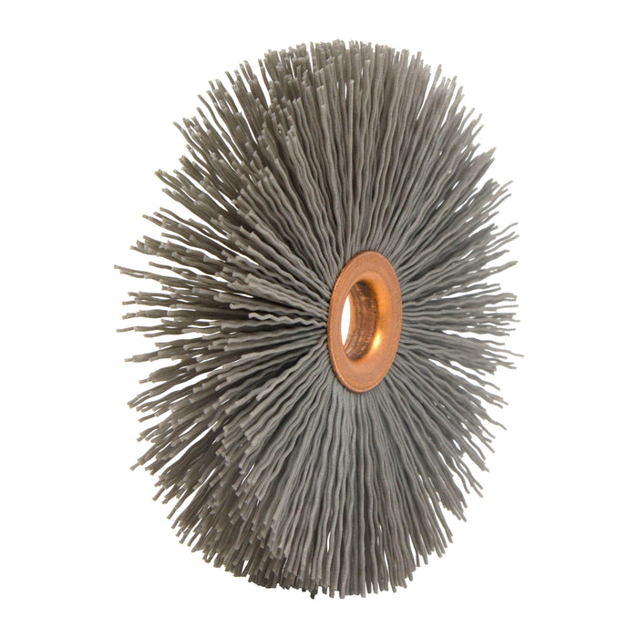 BRM CY312320AO Abrasive Nylon Copper Center Wheel, 3.5" Dia., 320AO, .500" Arbor Hole, 1.187" Trim