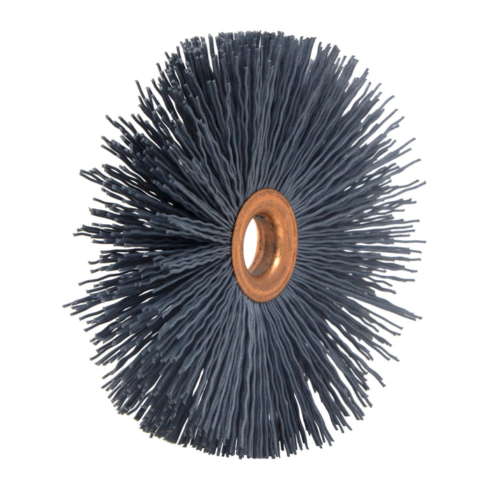 BRM CY3320SCF Abrasive Nylon Copper Center Wheel, 3" Dia., 320SC, .625" Arbor Hole, 1.000" Trim
