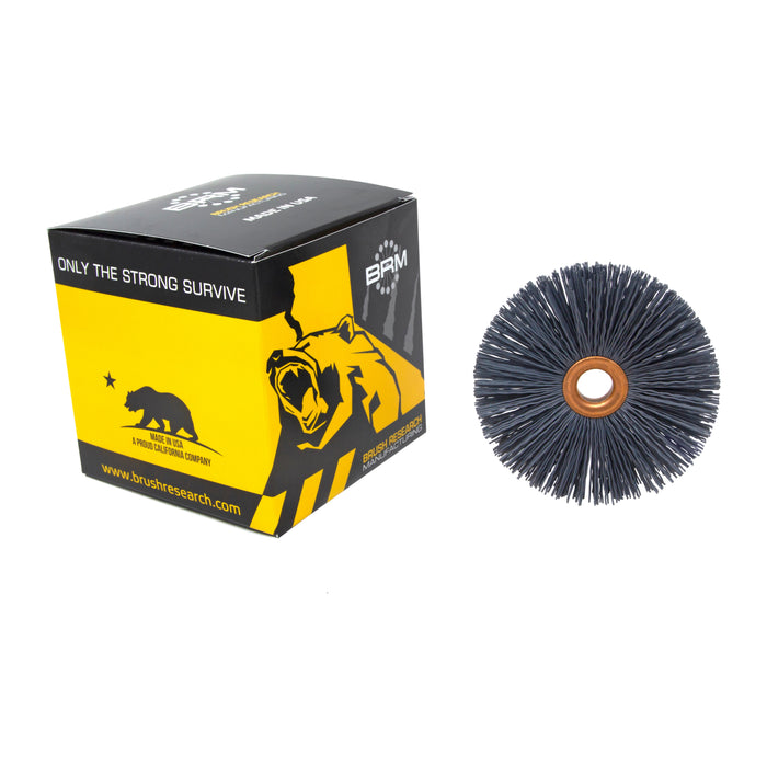 BRM CY312320SC Abrasive Nylon Copper Center Wheel, 3.5" Dia., 320SC, .500" Arbor Hole, 1.187" Trim