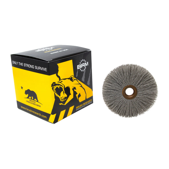 BRM CY3600AO Abrasive Nylon Copper Center Wheel, 3" Dia., 600AO, .500" Arbor Hole, 1.000" Trim