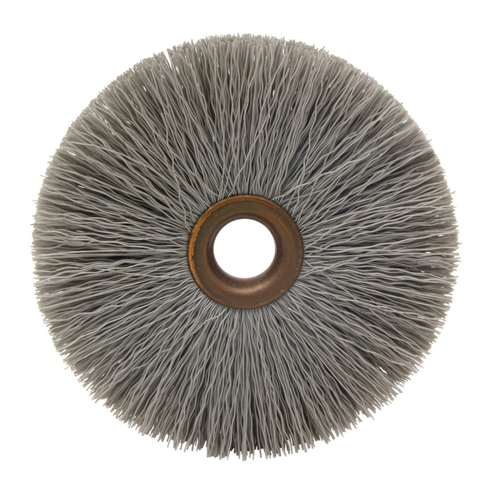 BRM CY4600AO Abrasive Nylon Copper Center Wheel, 4" Dia., 600AO, .500" Arbor Hole, 1.437" Trim