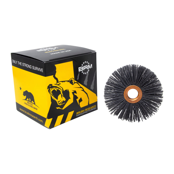 BRM CY31280SCF Abrasive Nylon Copper Center Wheel, 3.5" Dia., 80SC, .625" Arbor Hole, 1.187" Trim