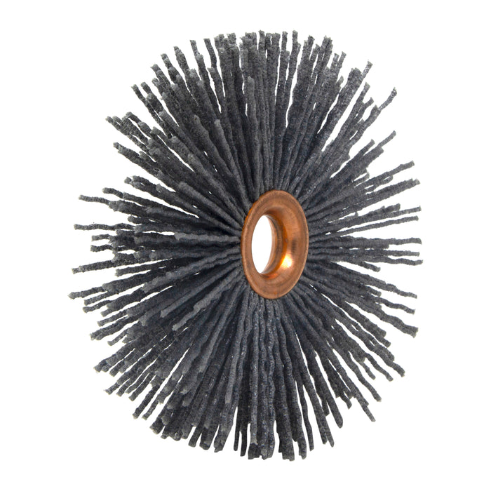 BRM CY380SC Abrasive Nylon Copper Center Wheel, 3" Dia., 80SC, .500" Arbor Hole, 1.000" Trim