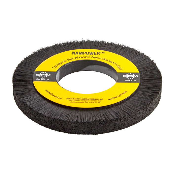 BRM DW200X15X600 NAMPOWER Diamond Wheel Brush, 200mm Diameter, 600 Grit, 3.25" Arbor Hole, 30mm Trim
