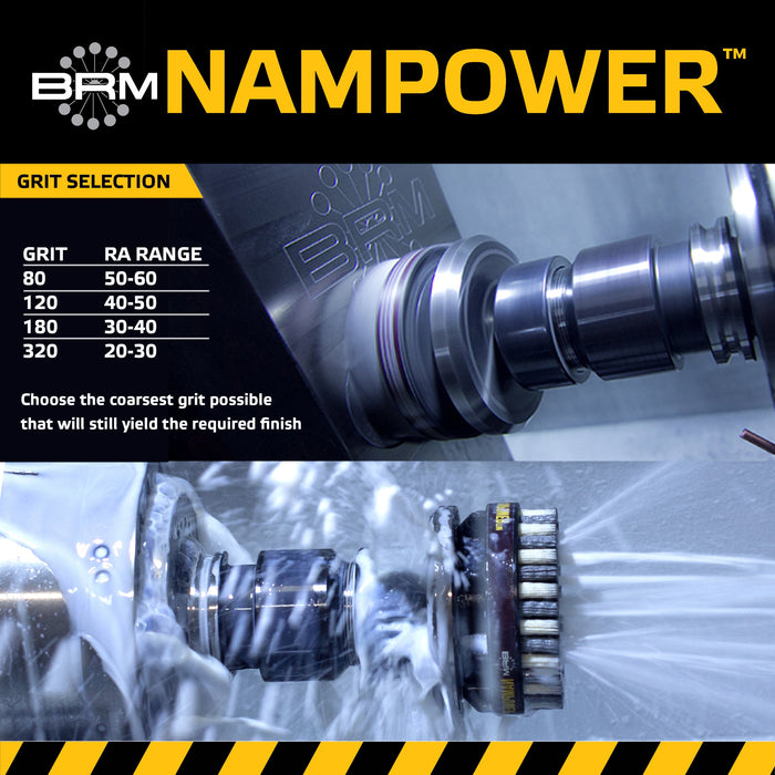 BRM ADBK80 NAMPOWER, 3 Piece Disc Brush Kit, 1-80mm Dot, 1-80mm Turbine, 80 Grit With Holder