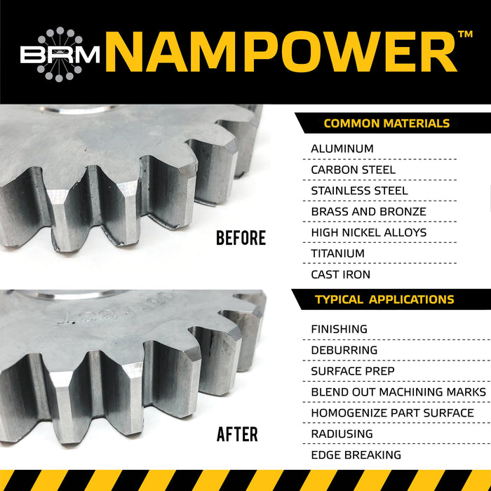 BRM ADT1001880 NAMPOWER Abrasive Disc Brush, Turbine Style, 100mm Diameter, 18mm Trim, 80 Grit