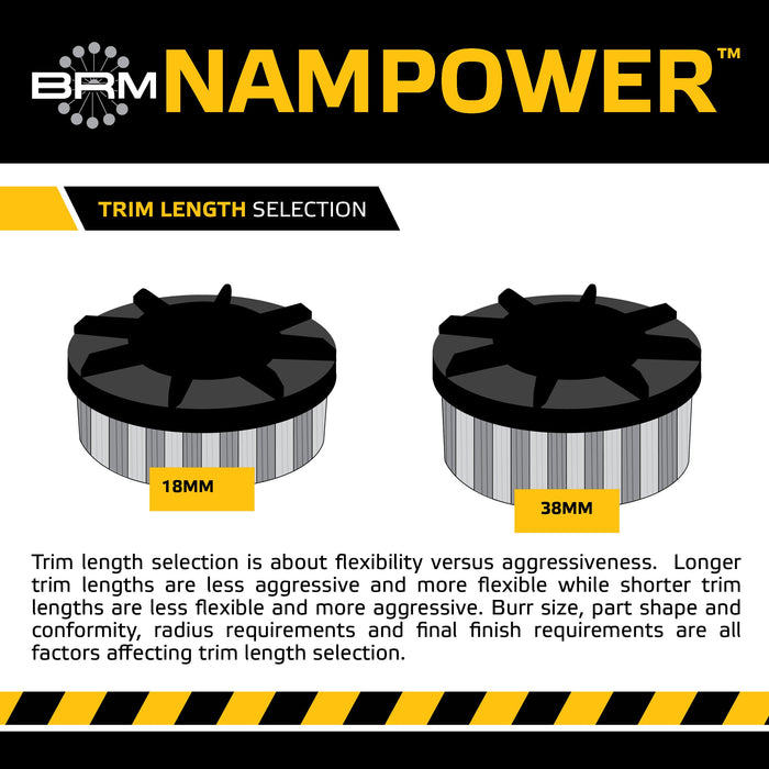 BRM ADD1001880 NAMPOWER Abrasive Disc Brush, Dot Style, 100mm Diameter, 18mm Trim, 80 Grit